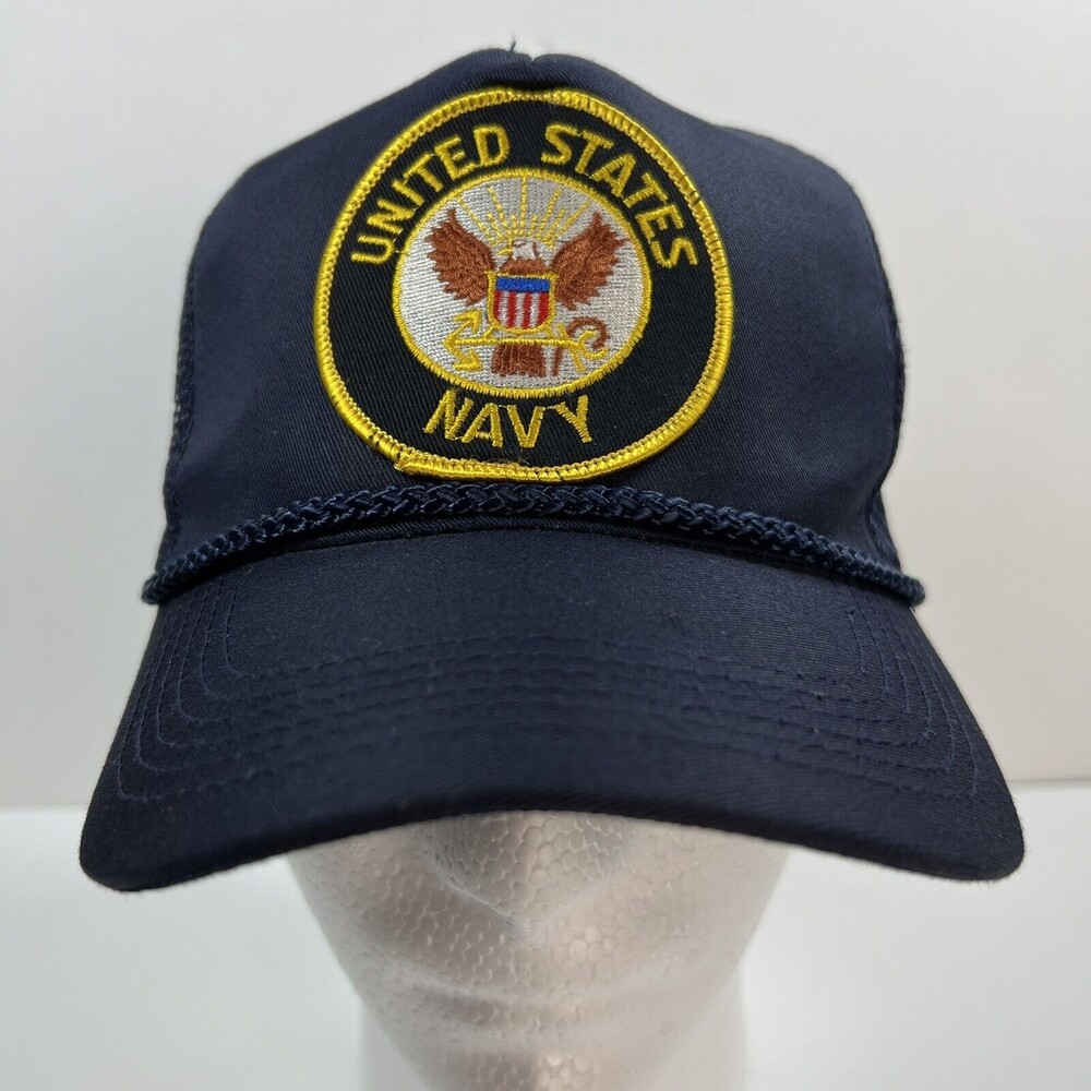 United States Navy Symbol Blue Yellow Mesh Otto Hat Baseball Cap One Size